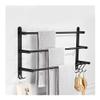 3-Tier Towel Rack, Wall-Mounted, Stainless Steel, Black, 40 cm view 4