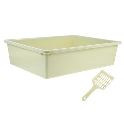 Toddmomy Open Cat Litter Box with Scoop, Portable