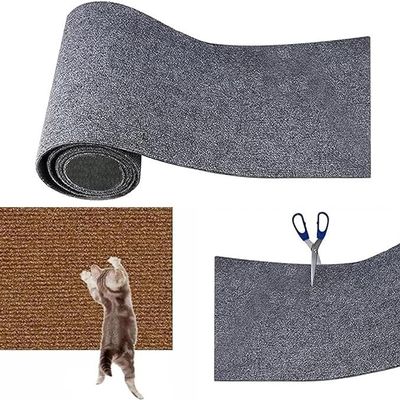 Sisal Cat Scratching Board Mat - Extra-Large Scratching Surface, Durable Carpet Scratching Fabric - Scratch-Resistant (Color: Gray, Size: 40 x 100 cm)