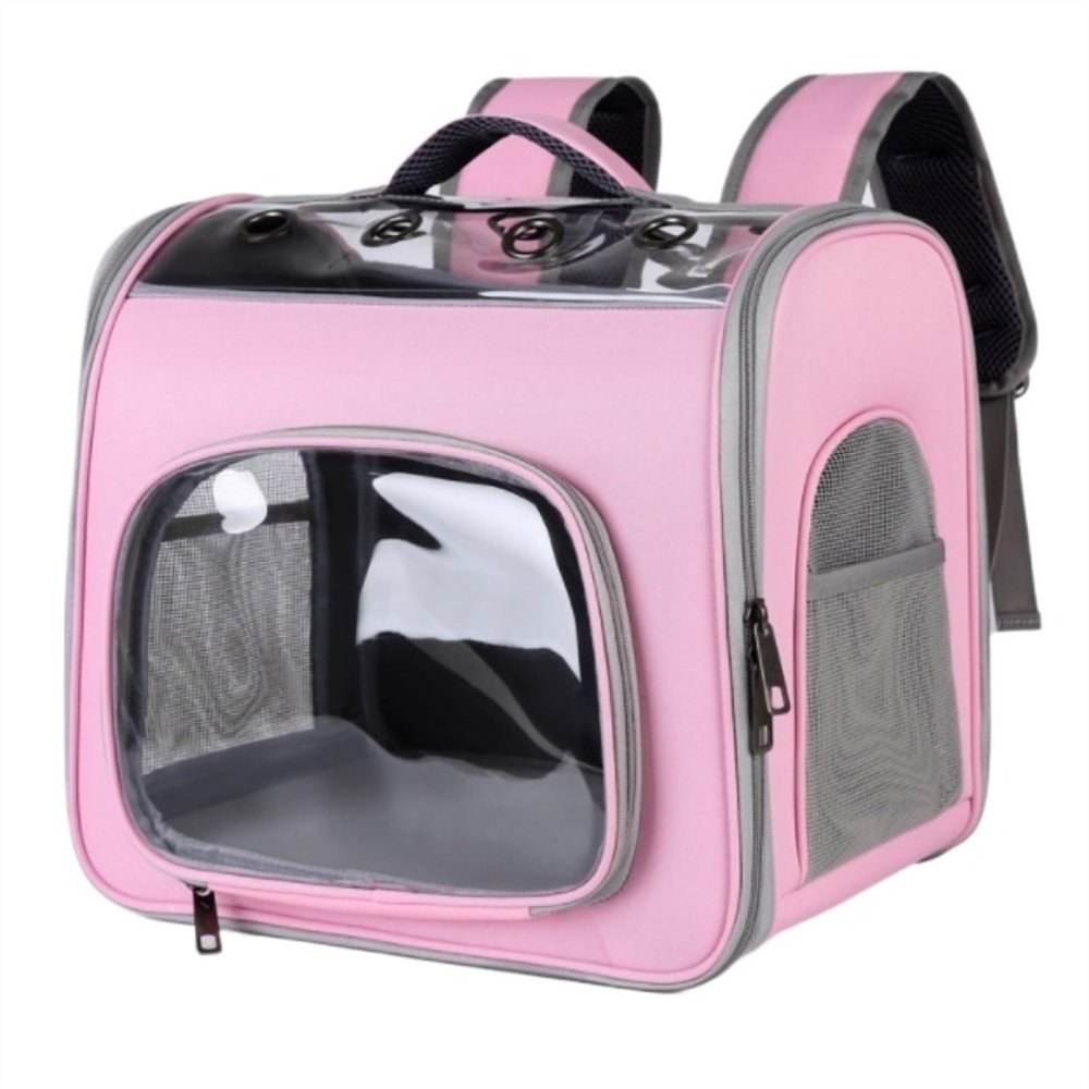 TOTIKI Cat Backpack, Dog Carrier, Portable Outdoor Travel Pet Carrier (Pink, 41 × 29.5 × 35 cm)