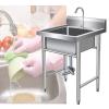 XNYXLPP 304 Stainless Steel Kitchen Sink, Single Bowl, Utility Sink with Stand and Faucet, 50 x 50 x 80 cm view 1