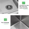 XNYXLPP 304 Stainless Steel Kitchen Sink, Single Bowl, Utility Sink with Stand and Faucet, 50 x 50 x 80 cm view 4