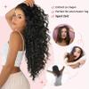 FLUFYMOOZ 9-Piece 22-Inch Clip-In Hair Extensions, Curly Long Soft Synthetic Hairpieces for Women, Dark Ash Brown view 4