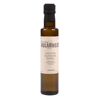 HULAHEAT Extra Virgin Olive Oil 250 ml, Cold-Pressed Italian Olive Oil, Grade 1, Gently Produced, High in Unsaturated Fatty Acids