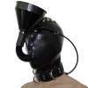 DaiQei BDSM Latex Full-Face Mask with Funnel Gag, Handmade, Color B, Size XXL view 1