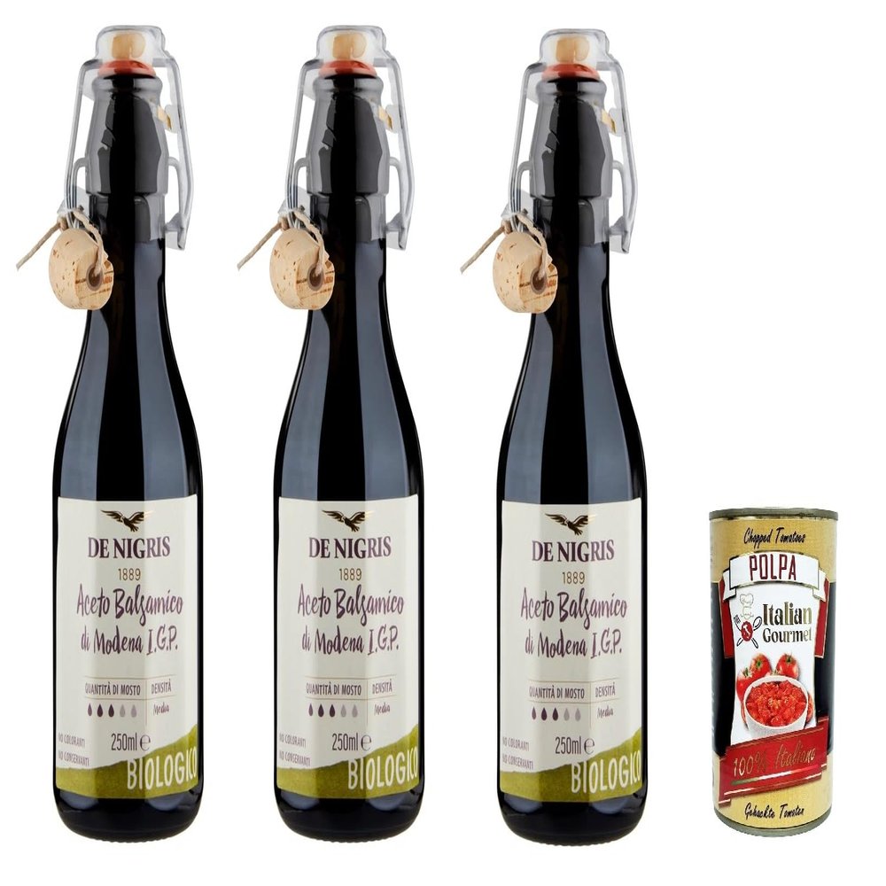 Italian Gourmet Aceto Balsamico di Modena I.G.P. Vinegar Specialty, 3 x 250 ml