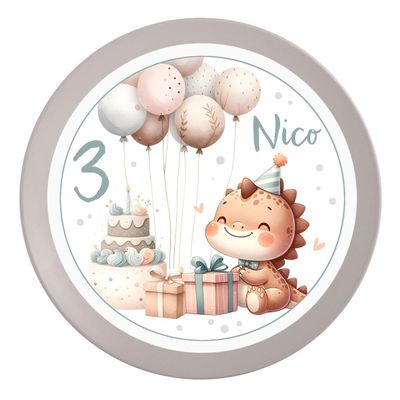 Dino #4 Birthday Cake Topper with Name & Age (20 cm)