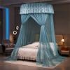 ENEN Bed Canopy Mosquito Net with Lace Trim, Blue view 1