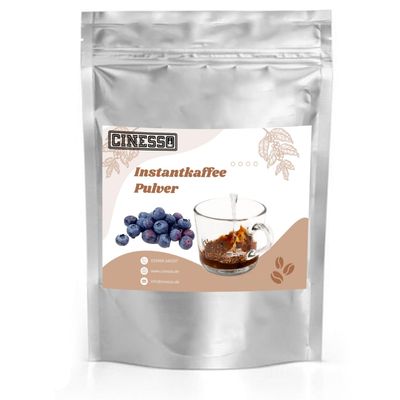 Cinesso Instant Coffee Powder, Fruity Flavors, Quick and Easy Preparation, Coffee Without a Coffee Machine, Convenient Beverage (200 g, Blueberry)