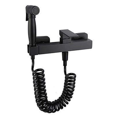OUZBEM Black Bidet Handheld Shower Set with Hot/Cold Copper Faucet