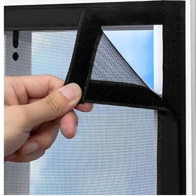 No-Drill Stainless Steel Cat Window Screen with Self-Adhesive Hook-and-Loop Tape, 150 x 150 cm