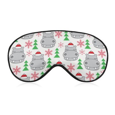Santa Hippos Funny Sleep Eye Mask with Adjustable Strap