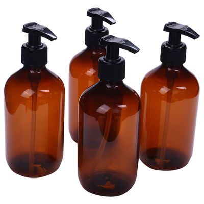 Janasiba 4-Piece 500 ml Pump Bottles for Makeup, Shampoo, Soap and Shower Gel