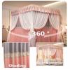 GLFNB Pink Canopy Mosquito Net for Girls, Single-Bed Curtains, Princess Bed Canopy, Birthday Gift, Girls' Room Decor (Single Layer, Size) view 4