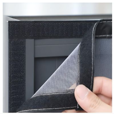 304 Stainless Steel Cat Window Screen with Hook-and-Loop Tape, No Drilling, Gray