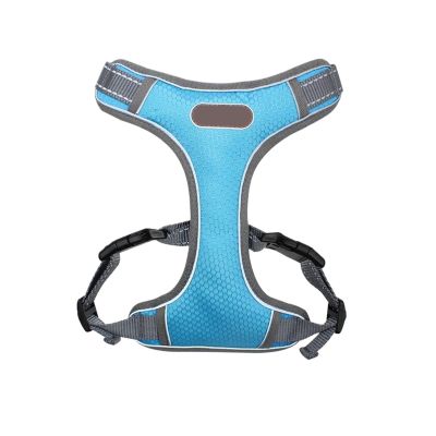 Breathable Mesh Dog Harness for Small, Medium, and Large Dogs, Chest Vest (Color: Sky Blue, Size: XL)