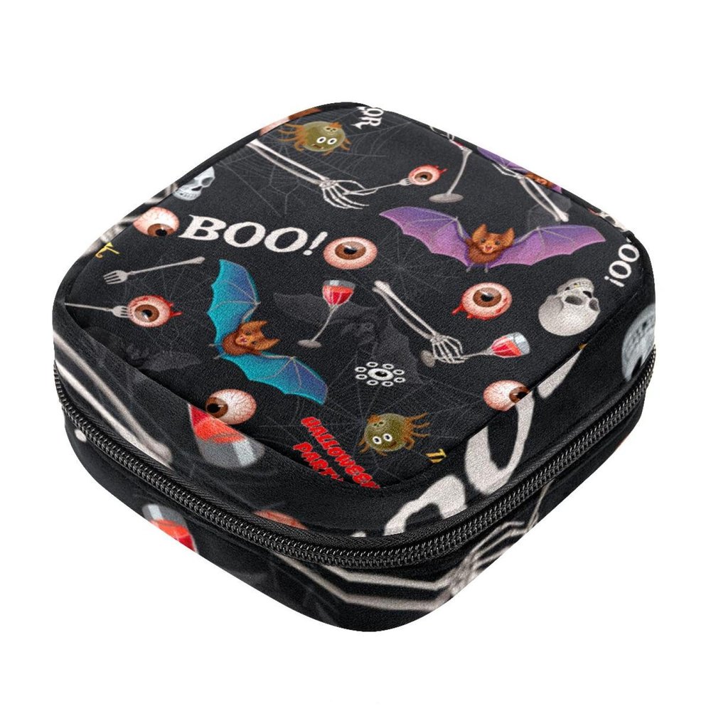 RODAILY CAY Women's Sanitary Pad Storage Bag, Cat Print, Pink