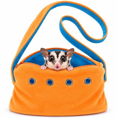 Meow&Woof Sugar Glider Bonding Pouch for Small Pets with Strap, Orange