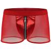 Gefomuofe Wetlook Men's Latex Boxer Shorts with Zipper view 1