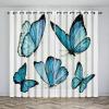 ZDLLDZ Blue Butterfly Blackout Curtains, Simple Pattern, 117 x 160 cm (W x H), Set of 2 view 1