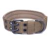 Adjustable Military Dog Collar, Soft Nylon, Khaki, M view 3