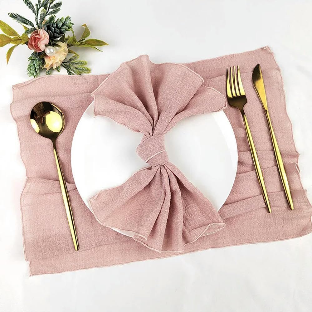 NEDLON 100-Piece Terracotta Cotton Gauze Napkins, 30 x 30 cm