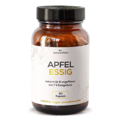Apple Cider Vinegar Capsules | 60 Capsules | 1,000 mg | Pure Apple Cider Vinegar Without Additives | Vegan | Neutral Taste | Made in Austria