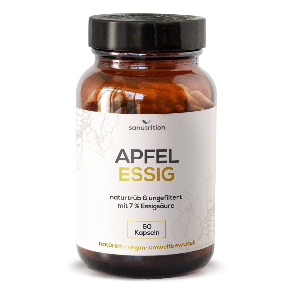 Apple Cider Vinegar Capsules | 60 Capsules | 1,000 mg | Pure Apple Cider Vinegar Without Additives | Vegan | Neutral Taste | Made in Austria