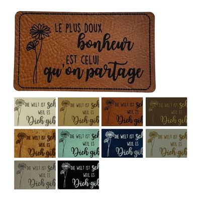 Synthetic Leather Tag "THE SWEETEST HAPPINESS IS THE ONE WE SHARE"