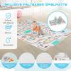 DREAMADE Baby Playpen, 189 x 158 cm, with Mattress, 4 Pull Rings, 50 Ocean Balls and Carrying Bag, Dark Gray view 2