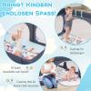 DREAMADE Baby Playpen, 189 x 158 cm, with Mattress, 4 Pull Rings, 50 Ocean Balls and Carrying Bag, Dark Gray view 3