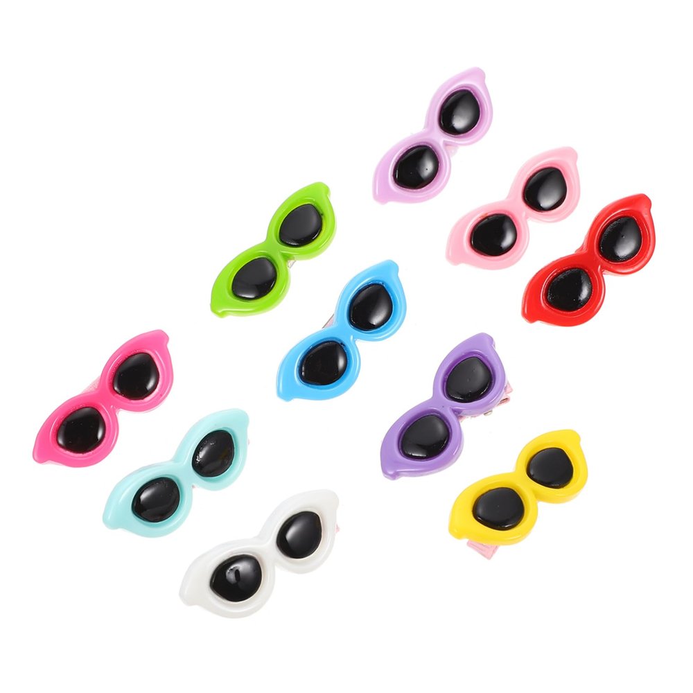 ORFOFE Pet Hairpins Sunglasses Shape 10 Pcs