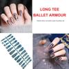 dijiusidy 1 Set French Tip Press-On Nails, T-Shape, Extra-Long Coffin Design, Glitter Tips, Ballerina Style, DIY Manicure, mzy d05 view 4
