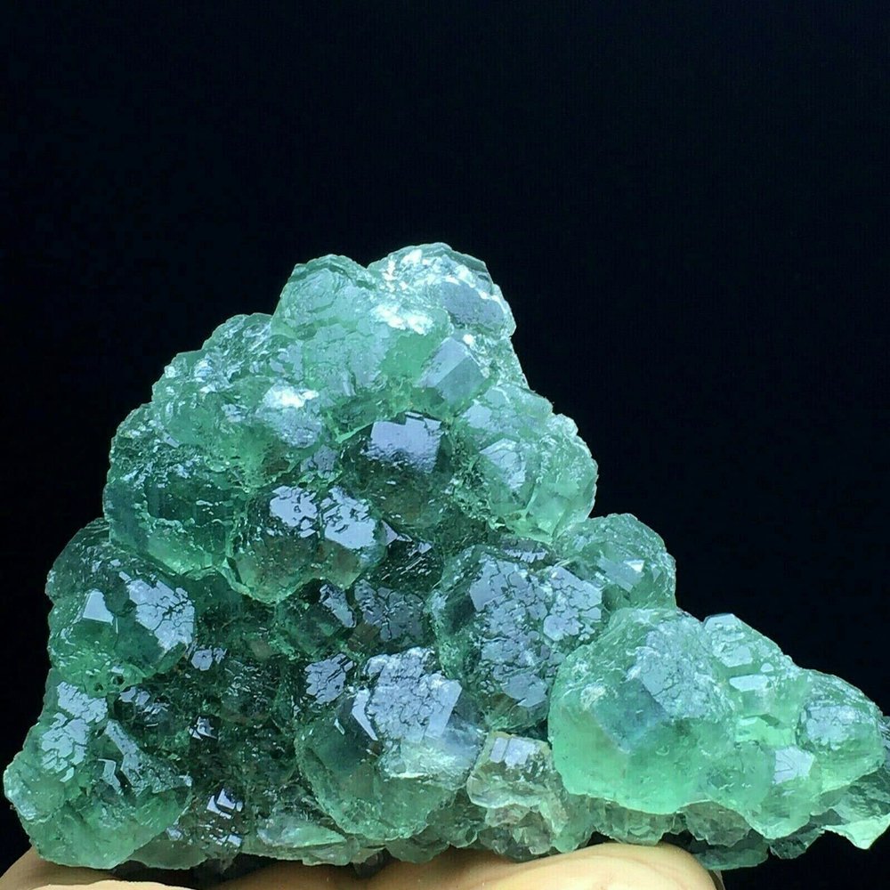 ZDVHOMCB Home Collections 438 g Green Transparent Hexagonal Fluorite Specimen/China