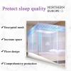 Romantic Square Lace Mosquito Net with Zipper, 3 Openings, Queen-Size Bed Canopy, 180 × 220 cm / 180 × 200 cm view 2