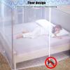 Romantic Square Lace Mosquito Net with Zipper, 3 Openings, Queen-Size Bed Canopy, 180 × 220 cm / 180 × 200 cm view 4