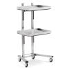 ZJGFCB Stainless Steel 2-Tier Folding Salon Cart with Wheels view 1