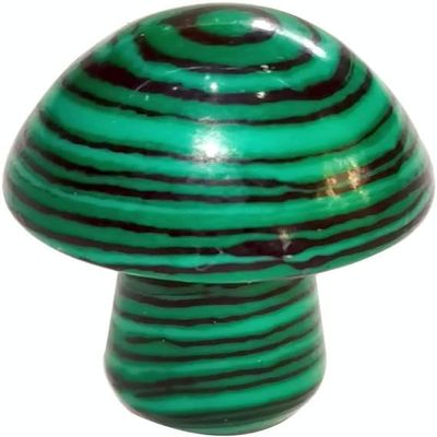 JRXFXEKW 1-Piece Mini Mushroom Statue, Carved Natural Crystal, Rose Quartz, Aquarium, Witchcraft, Home Decor (Color: 40 Green Malachite, Size: 20 × 15 mm)