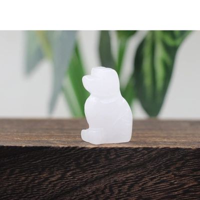 JRXFXEKW 1.2-Inch Urinating Dog Statue, White Quartz Crystal Gemstone Figurine