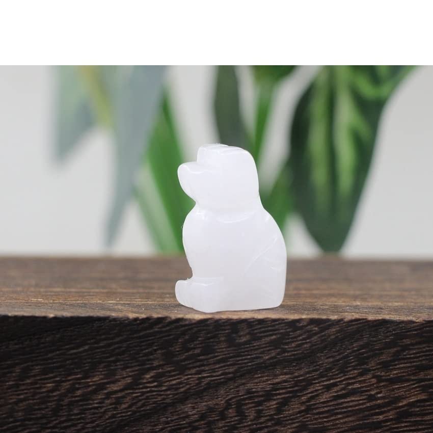 JRXFXEKW 1.2-Inch Urinating Dog Statue, White Quartz Crystal Gemstone Figurine