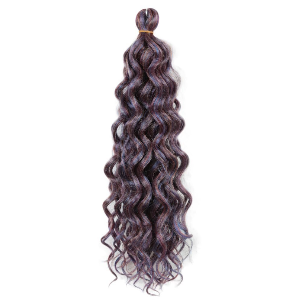 18-Inch Deep Twist Curl Ponytail Hair Extension for Women, Wavy Hair (18 in, 90 g, #M530-Blue)