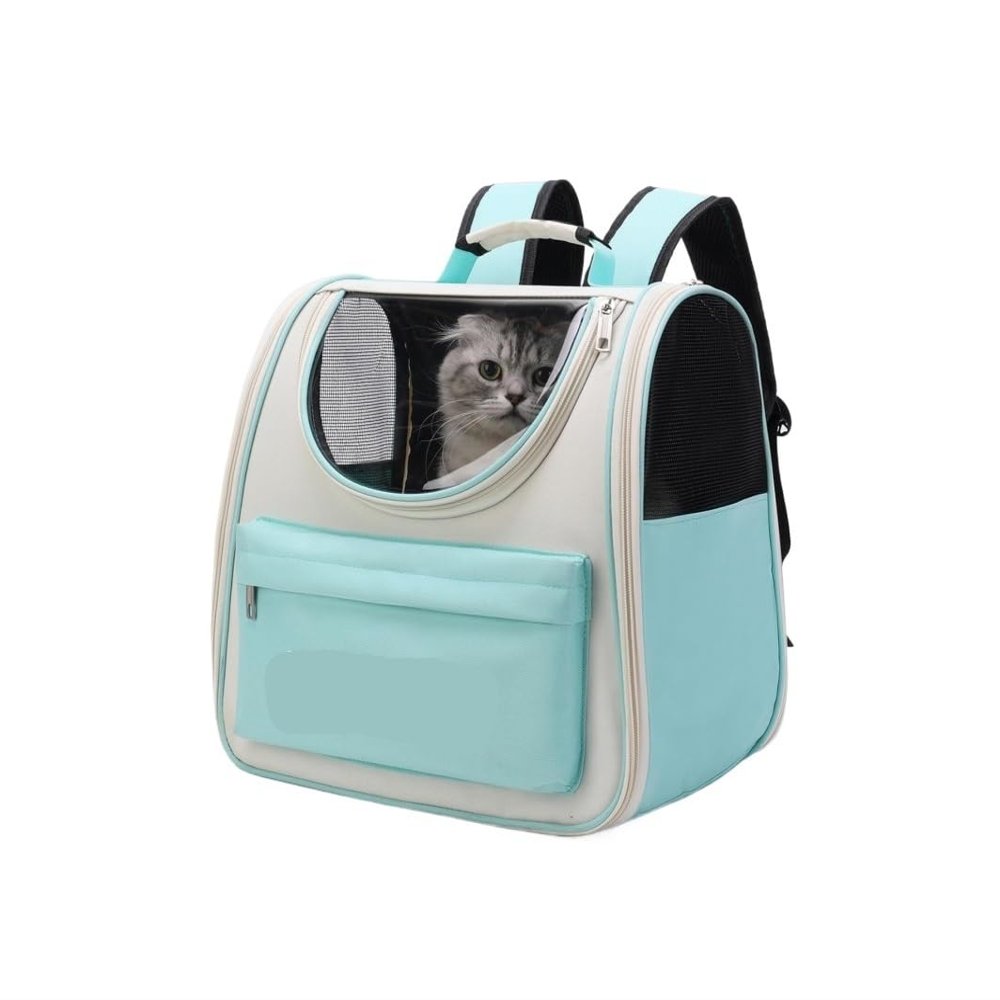 Cat Backpack Pet Carrier for Cats and Small Dogs, Green, Size 3