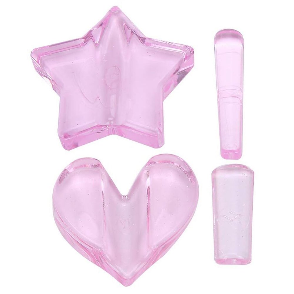 yeeplant Mini Set of 2 Acrylic Nail Tools, Portable Hollow Frame, Pink Metal Bending Tool
