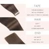 YDDM Tape-In Human Hair Extensions, 20 Pieces, 18 in (45 cm), 40 g, Dark Brown, Remy, Invisible Tape, Straight, 2# view 3