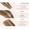 YDDM Tape-In Human Hair Extensions, Golden Brown Balayage, 20 Pieces, 60 cm, 50 g, Remy, P6/613# view 3