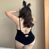 SINROYEE Sexy Bunny Girl Costume for Women, Playful Lingerie, Cosplay Rabbit One-Piece Bodysuit for Cosplay Parties (Black, XXL) view 2