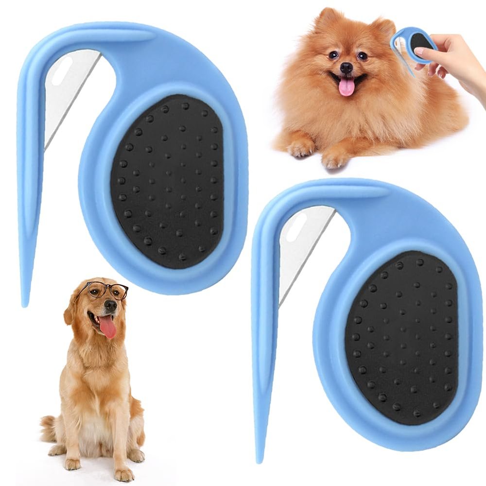 JUCHRZEY Pet De-Shedding and Detangling Comb, 2-Pack