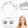 Silver Star Headband with Face Tattoo Stickers view 2