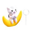 Cat Sitting on Moon Aquarium Decoration view 1
