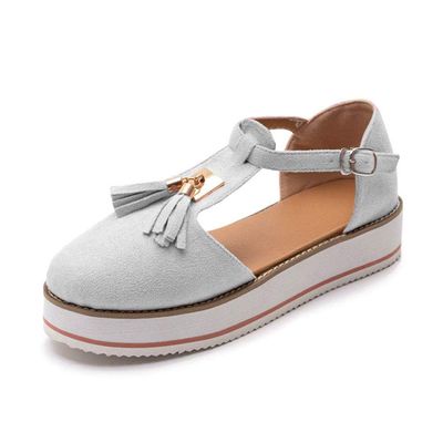 Women's Summer Platform Sandals with Tassel, Buckle and Non-Slip Sole